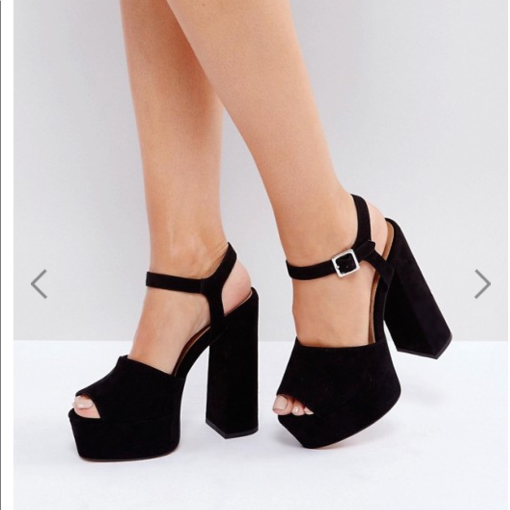 ASOS PLATFORM SANDALS BLACK SIZE 8